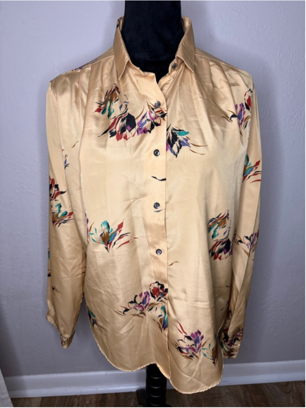 Vintage Tucci Floral Button Down Blouse Large